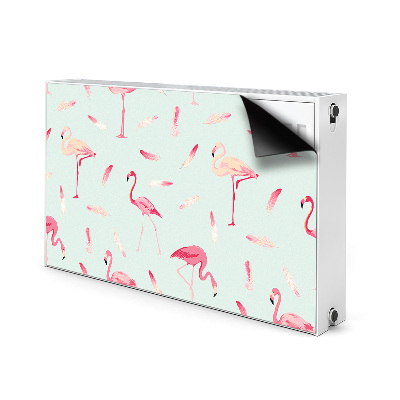 Cover magnetica per radiatore Flamingos e piume