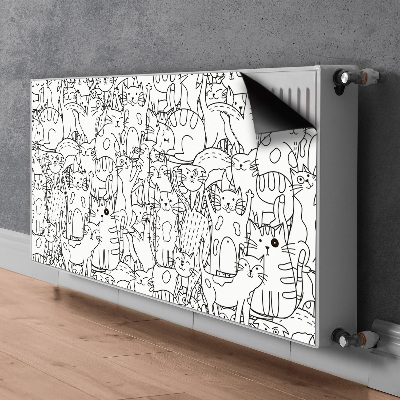 Copertura magnetica per radiatore Gatti in stile doodle