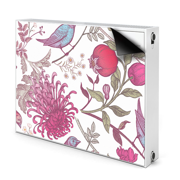 Cover per termosifone Uccelli e fiori