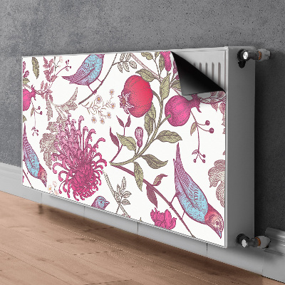 Cover per termosifone Uccelli e fiori