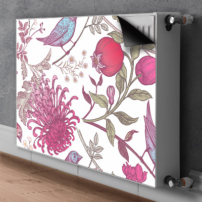 Cover per termosifone Uccelli e fiori