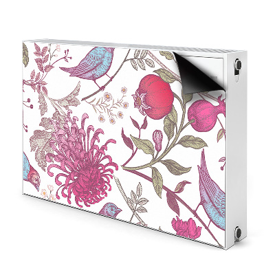 Cover per termosifone Uccelli e fiori