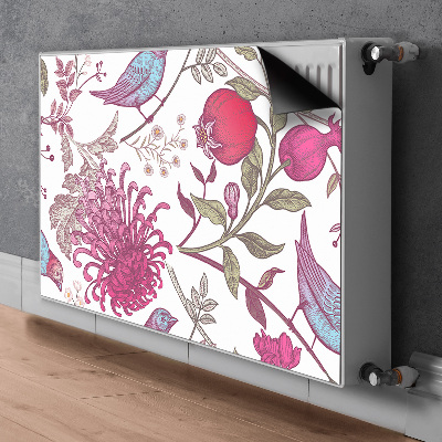 Cover per termosifone Uccelli e fiori