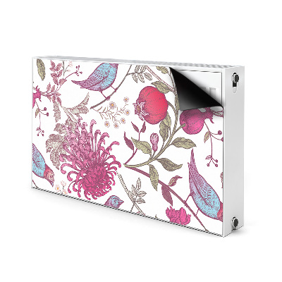 Cover per termosifone Uccelli e fiori