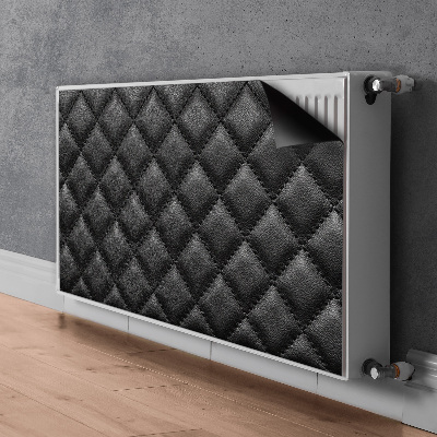 Copertura magnetica per termosifone Diamanti in pelle nera