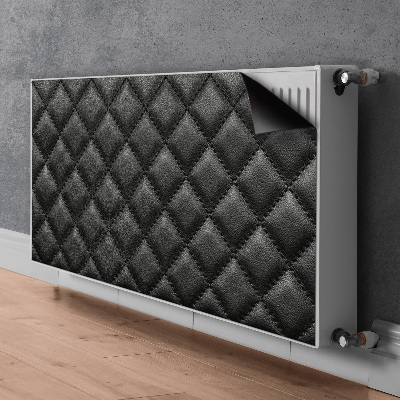 Copertura magnetica per termosifone Diamanti in pelle nera