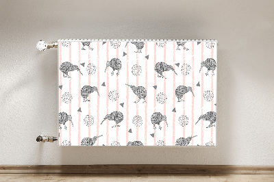 Pellicola magnetica per radiatore Pattern Birds Kiwi