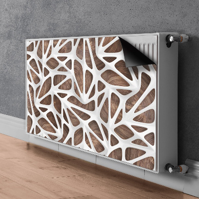 Rivestimento per radiatore Maglia bianca su legno