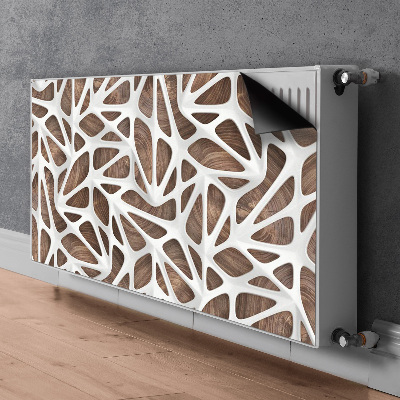 Rivestimento per radiatore Maglia bianca su legno