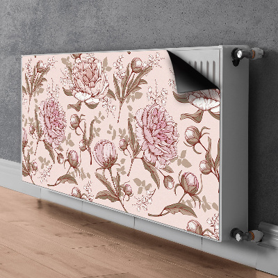 Adesivo magnetico per radiatore Peonie rosa