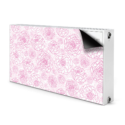 Copertura magnetica per termosifone Fiori rosa