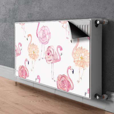 Copertura per termosifone Flamingos e fiori