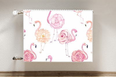 Copertura per termosifone Flamingos e fiori