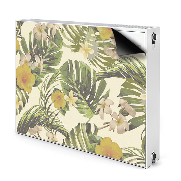 Cover magnetica per radiatore Foglie e fiori tropicali