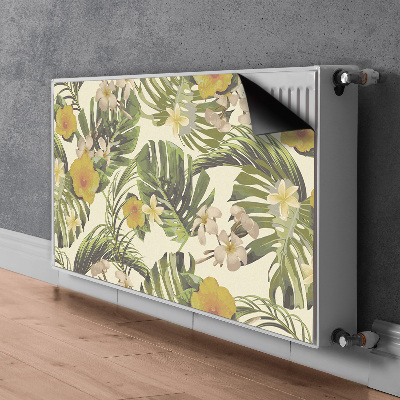 Cover magnetica per radiatore Foglie e fiori tropicali