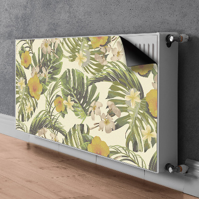 Cover magnetica per radiatore Foglie e fiori tropicali