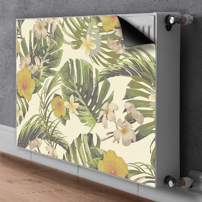 Cover magnetica per radiatore Foglie e fiori tropicali