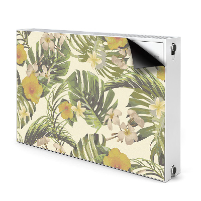 Cover magnetica per radiatore Foglie e fiori tropicali