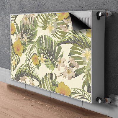 Cover magnetica per radiatore Foglie e fiori tropicali