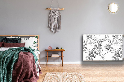 Copertura magnetica per radiatore Fiori in bianco e nero