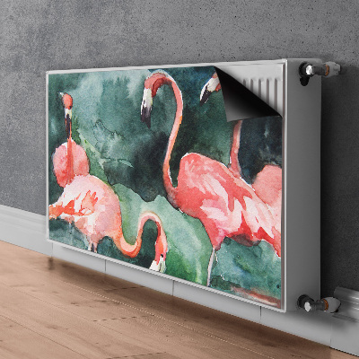 Copertura per termosifone Flamingos dipinti