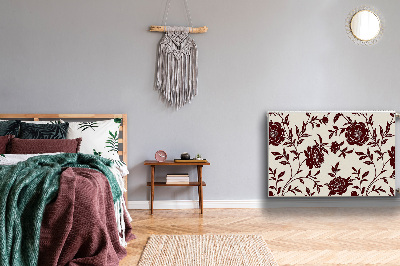 Pannello magnetico per radiatore Fiori bordeaux