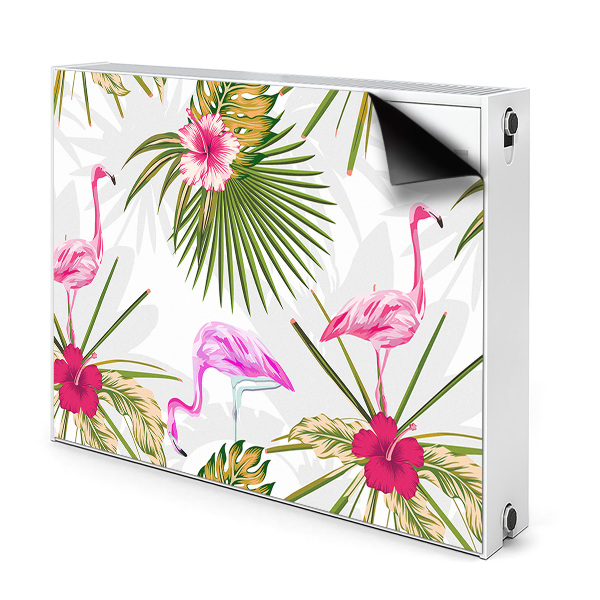 Copertura magnetica per termosifone Flamingos e fiori