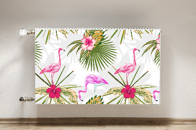 Copertura magnetica per termosifone Flamingos e fiori