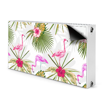 Copertura magnetica per termosifone Flamingos e fiori