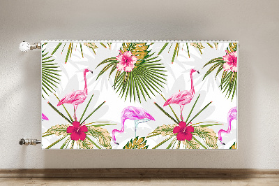 Copertura magnetica per termosifone Flamingos e fiori