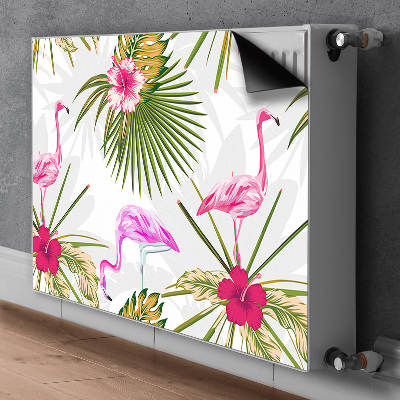 Copertura magnetica per termosifone Flamingos e fiori