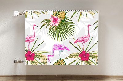 Copertura magnetica per termosifone Flamingos e fiori