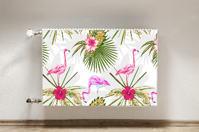 Copertura magnetica per termosifone Flamingos e fiori