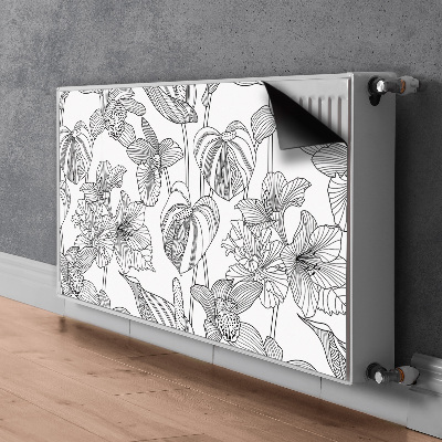 Adesivo magnetico per radiatore Fiori di contorni