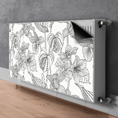 Adesivo magnetico per radiatore Fiori di contorni