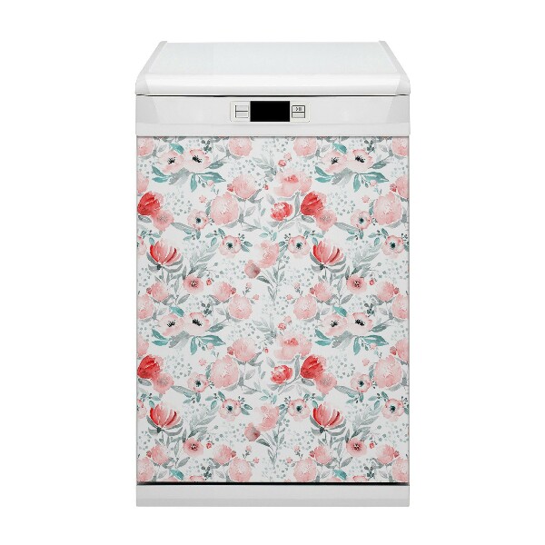 Coperchio magnetico decorativo per lavastoviglie Poppies dipinti