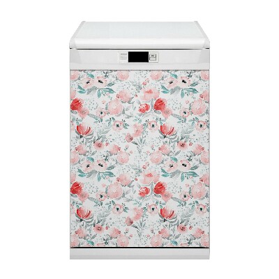 Coperchio magnetico decorativo per lavastoviglie Poppies dipinti