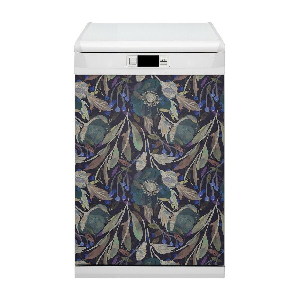 Coperchio magnetico decorativo per lavastoviglie Pattern botanico