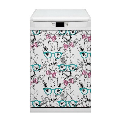 Coperchio magnetico decorativo per lavastoviglie Giraffa hipster