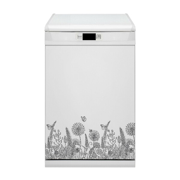 Copertura magnetica per lavastoviglie Schizzo dei fiori
