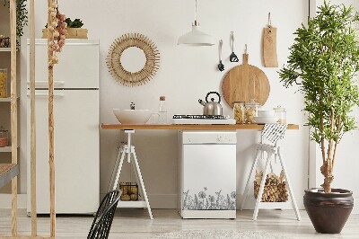 Copertura magnetica per lavastoviglie Schizzo dei fiori