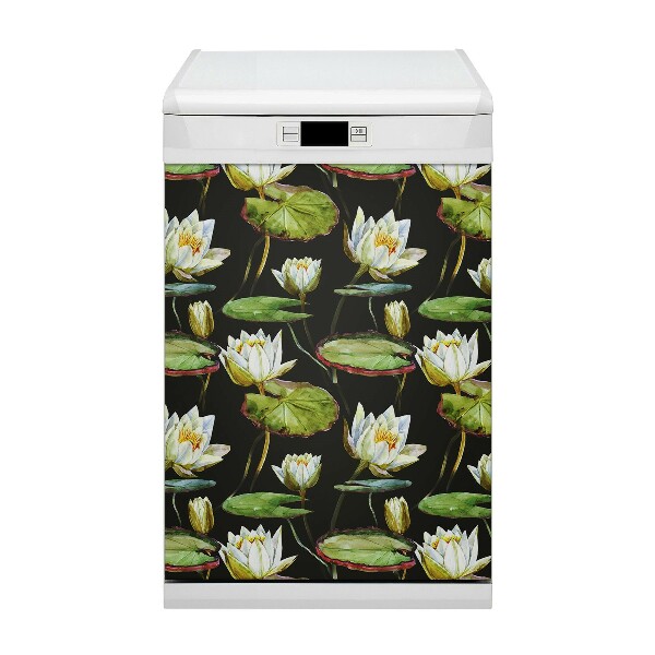 Copertura magnetica per porta della lavastoviglie Fiori di lotos