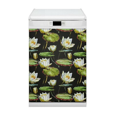 Copertura magnetica per porta della lavastoviglie Fiori di lotos