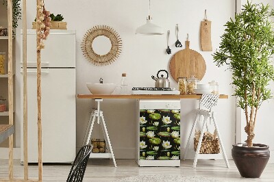 Copertura magnetica per porta della lavastoviglie Fiori di lotos