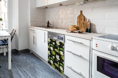 Copertura magnetica per porta della lavastoviglie Fiori di lotos