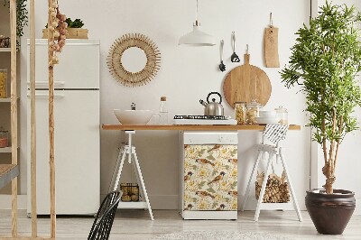 Copertura magnetica per lavastoviglie Uccelli dorati