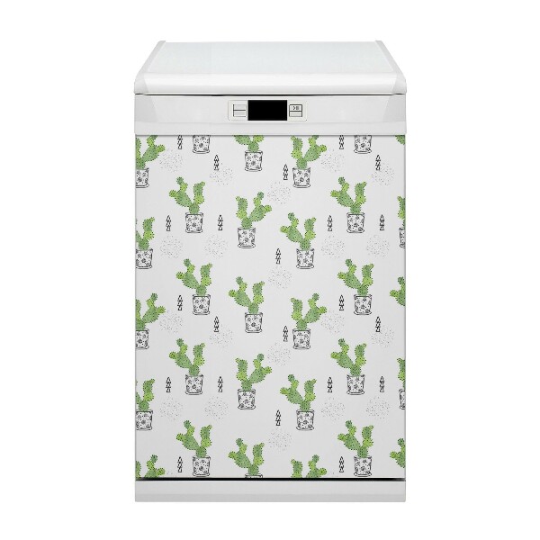 Coperchio magnetico decorativo per lavastoviglie Cactus verde