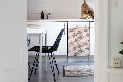 Coperchio magnetico decorativo per lavastoviglie Fiori neri