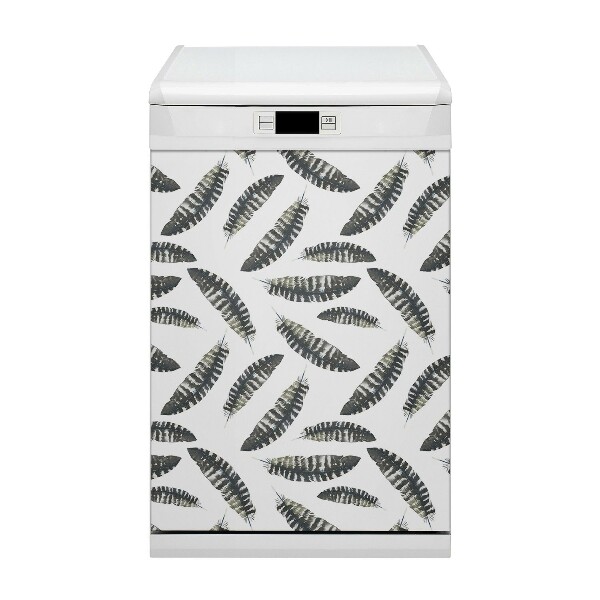 Coperchio magnetico decorativo per lavastoviglie Piume in stile boho