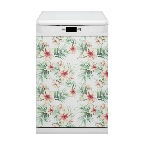 Coperchio magnetico decorativo per lavastoviglie Fiori hawaiani